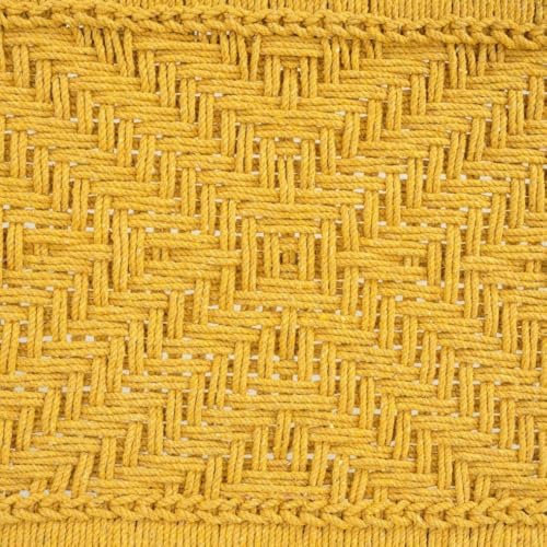 Image of Wooden Bench for Seating | Handcrafted Sheesham Wood Bench for Living Room, Balcony & Garden | Traditional Patio for Outdoor with Cotton Handwoven Rope | Yellow