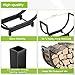 Dicasser Firewood Rack Outdoor and Indoor Firewood Storage, 24 INCH Double Coated Fire Wood Organizer, Waterproof Rustproof Stable Log Holder and Fireplace Decor, Black