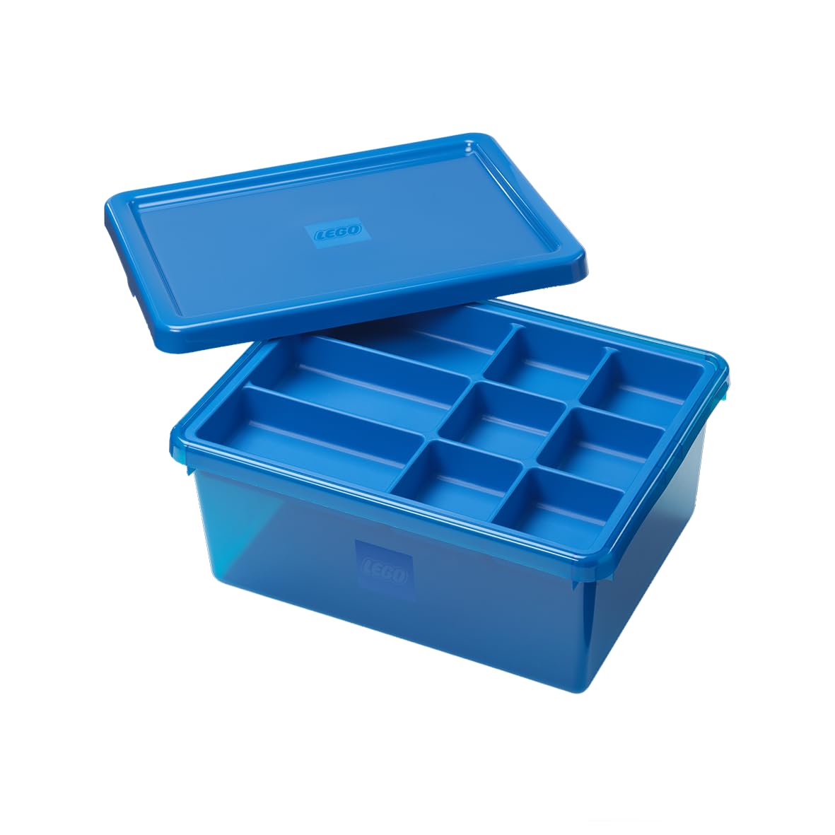 Boîte de rangement LEGO finie la perte de briques et accessoires grâce au trieur bleu 17,7 l