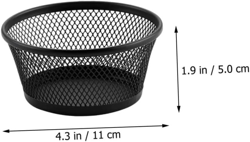 KALLORY 4Pcs Stackable Mesh Paperclip Holders Desk Organizer for Office and Home Iron Storage Supplies with Tapered Design Easy Clean Desktop Clip Dispensers for Item Organization