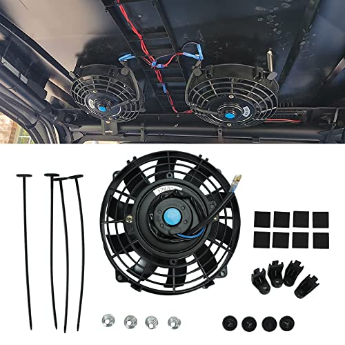 7" inch Universal Slim Fan Push Pull Electric Radiator Cooling 12V Mount Kit Black by BLACKHORSE-RACING - Image 8