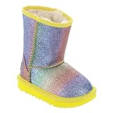 UGG Unisex-Child Classic Ii Glitter Boot, Rainbow, 4 Big Kid