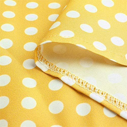 Qfvzhy Work Shirts For Women, Linen Button Down Shirt Women Work Shirts Lightweight Long Sleeve Shirt Dressy Plus Size Vintage Polka Dots Shirt Collar Top Blouse And Tops Prime (3Xl, Yellow) #TOP7