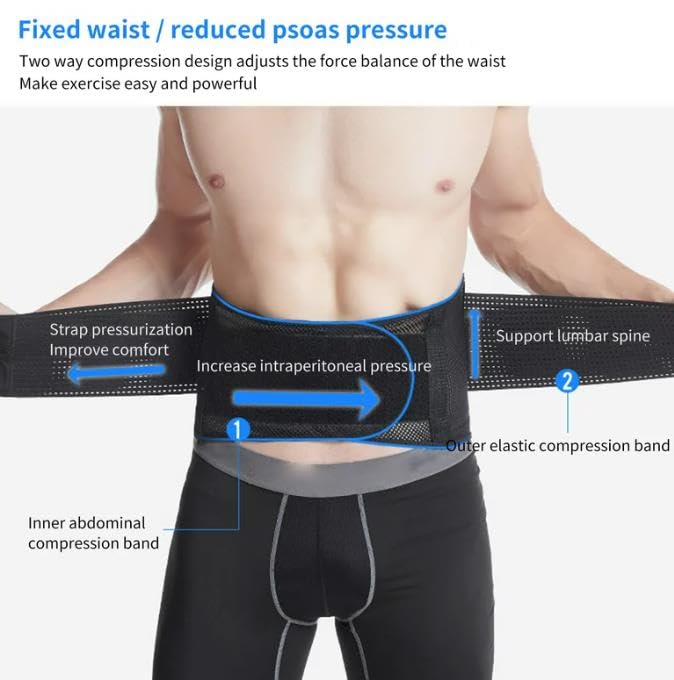 Faja lumbar transpirable para dolor de espalda, tamaño Mediano miniatura 2