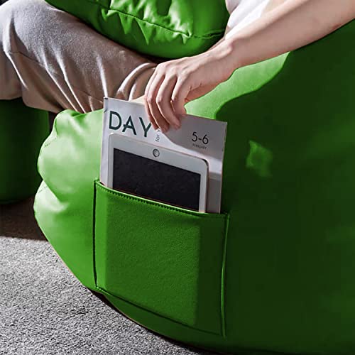 Image of Cover 4XL Without Beans with Footrest and Cushion Lounge Chair Luxury Bean Bag Cover with Footrest Without Beans (Green)