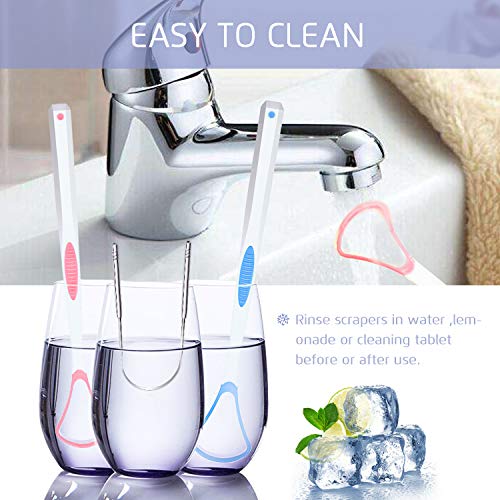 image for BUZHI 4PCS Tongue Scraper, Stainless Steel Tongue Cleaners, 100% BPA F