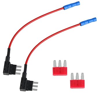 Micro3 Fuse Tap Add-a-Circuit Adapter Kit, 2 Pack 12V Blade Fuse Holder with 2 Fuses for Auto Electrical Accessories, Underbody Lights, Dash Cams 10A