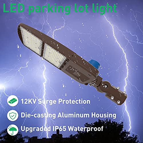 Ostek 300W Led Parking Lot Lights With Dusk-To-Dawn Photocell Commercial Area Lighting Fixture 42000Lm - Waterproof Ip65 5000K Led Shoebox Light With Slip Fitter Mount 100-277V (300) #TOP2