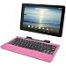 RCA Viking Pro 10.1 2-in-1 Tablet 32GB Quad Core Pink Laptop Computer with Touchscreen and Detachable Keyboard Google Android 5.