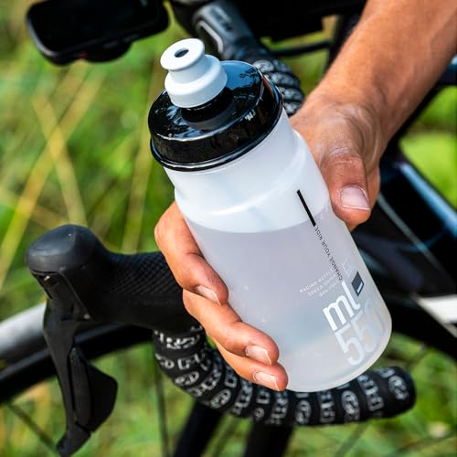 Botella de Agua para Ciclismo ELITE Jet – 750 ml – Transparente con Logo Rojo – Flujo Alto, Biodegradable, Libre de BPA miniatura 2