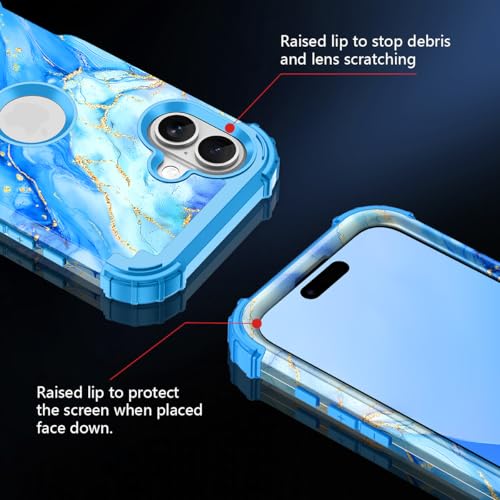 Casetego Capa para iPhone 16 Plus, capa protetora resistente à prova de choque de três camadas de policarbonato rígido totalmente resistente + TPU macio para meninas para Apple iPhone 16 Plus de 6,7