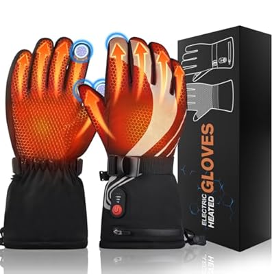 Starines Heated Gloves for Men Women 7.4V 3200mAh Rechargeable Electric Heated Ski Glove Touchscreen Waterproof Hand Warmer for Winter Outdoor Work Skiing Fishing Hunting Raynaud, XL