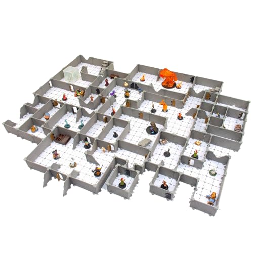 Knight Dungeon Set - Mini Dungeon Castle Cavern DND Terrain for Tabletop RPGs, Dungeons & Dragons, Pathfinder, War Gaming, and More! by DCD (200+pcs, 7sqft, 32rooms)