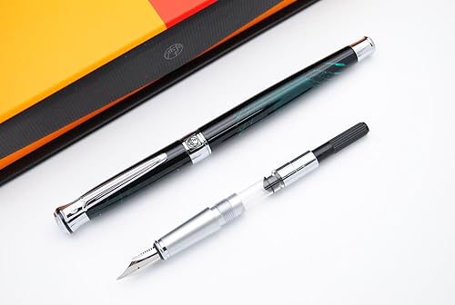 Miniatura 4 de Picasso 903 Pluma estilográfica Sweden Flower King en caja original, Verde (Green Marble)