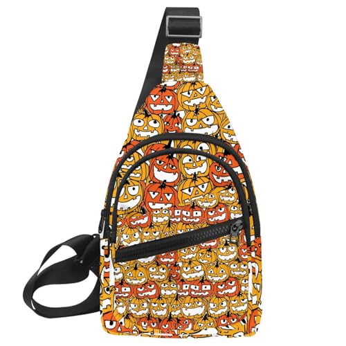 Sac à bandoulière citrouille d'Halloween : le sac à main zippé compact pour vos clés