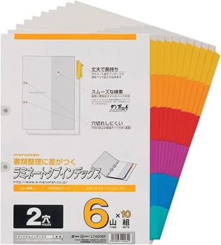 TKNG様 マルマン ファイルインデックス ラミネートタブ A4タテ 2穴 10山