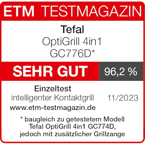 Tefal OptiGrill 4in1 Kontaktgrill mit Backschale, Aufklappbar, Tischgrill, 9 automatische Programme, Garstufenanzeige… – Ansicht 2