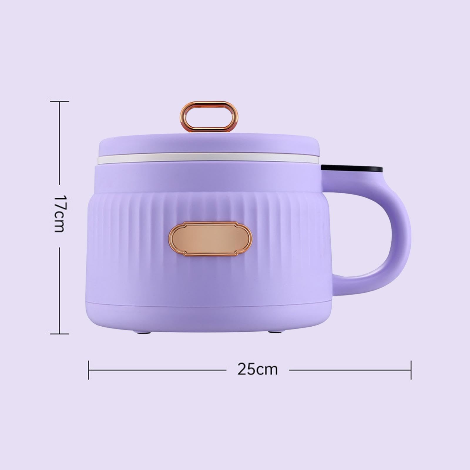 gazechimp Small Rice Cooker Electric Pot 110V 1.6L Electric Cooker Non-stick Pot Noodles Cooker for Travel Dormitory 1-2 Person Oatmeal, Violet