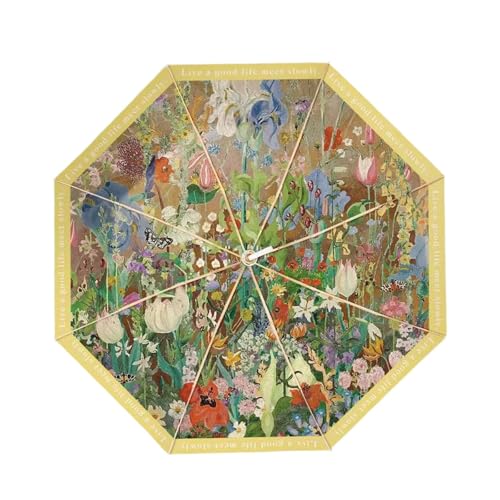 Ombrello pieghevole da viaggio portatile da donna antivento con protezione a doppio strato di carta per camminare GIALLO