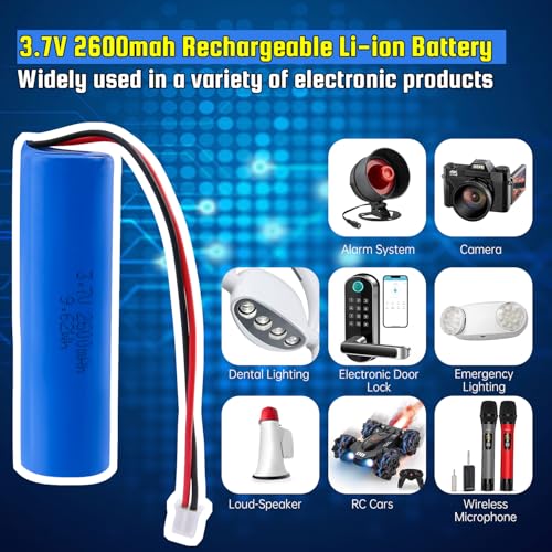 image for YTKavq 3.7V 2600mAh Rechargeable Batteries Lithium ion Battery with PH