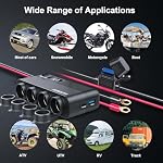 Cigarette Lighter Adapter, 10FT Cable, 216W 3-Socket 12V Car Power Outlet - Image 6