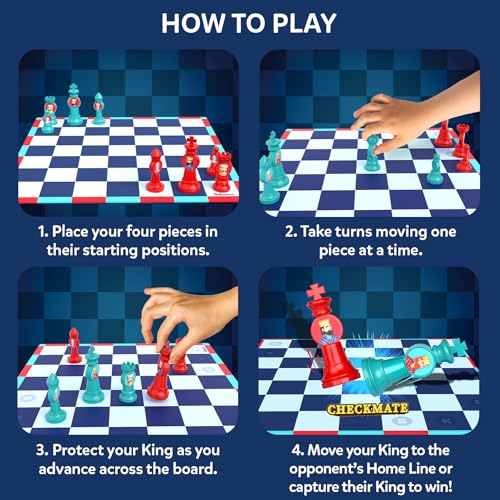 Image of Skillmatics Chess Kickoff - Beginner Chess Game for Kids, Strategy Board Game, Learn Chess the Easy Way, 8 Pieces, Brain Development, Fun Gift for Boys & Girls Ages 4, 5, 6, 7 & Up, 2 Players