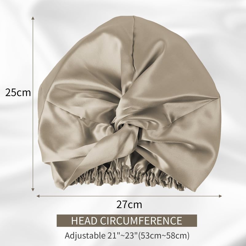 townssilk 100% Mulberry Silk Women's Night Cap, 16 Momme Sleep Cap, Silk Shower Cap, Good for Hair Protects Hair - Image 4