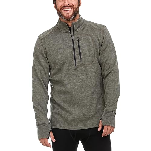 100% Merino Wool Men's Expedition Weight Quarter Zip - Moisture Wicking Sweater4