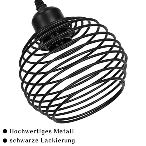 ZMH Pendelleuchte Esstisch Hängelampe Vintage - Esstischlampe Schwarz Retro Industrial E27 Esszimmerlampe Metall Rund 3 Flammig Hängeleuchte für Esszimmer Küche Wohnzimmer Arbeitszimmer