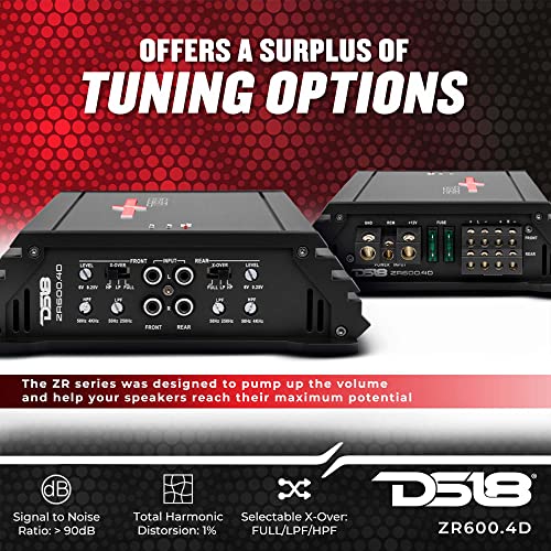 image for DS18 ZR600.4D Car Amplifier 4-Channel Stereo Full Range Amp Class D 15