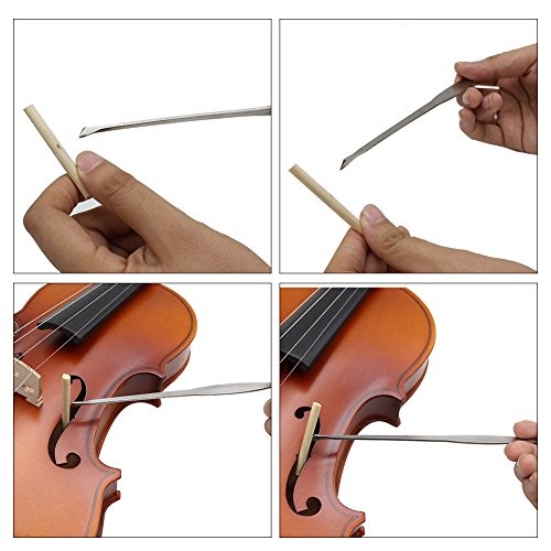 Luthier Tools Kit de violão de aço inoxidável para violino com haste de som de violino, ferramenta d