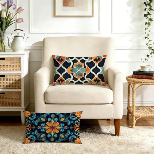 Coussin extérieur imperméable 60x80 lot de 2 housse bohème
