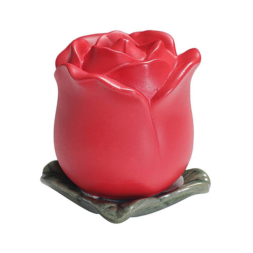Small Keepsake Urn for Pet Ashes, Ceramic Rose Keepsake Urns, Ceramic Mini Cremation Urn for Dog or Cat or Bird Ashes