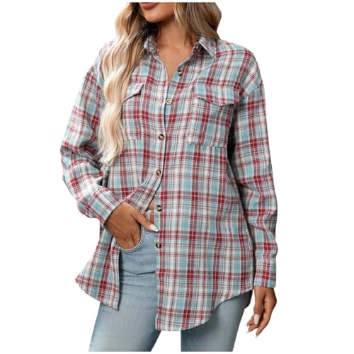 Chemise en flanelle à carreaux surdimensionnée haut de gamme