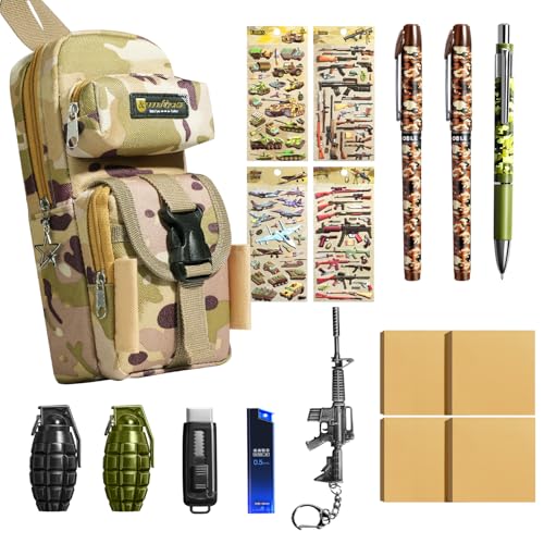 Mochila tática camuflada de grande capacidade para meninos com suprimentos para estudantes escolares adolescentes e crianças, organizador de bolsa com zíper de lona macia e exclusiva personalizada