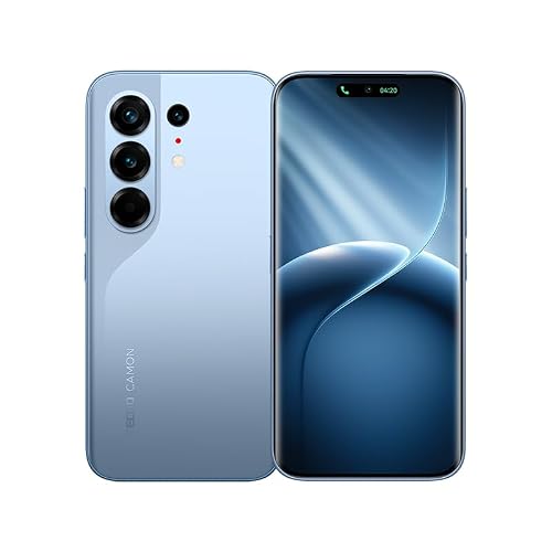 Tecno Camon 50 PRO Ai 4G LTE (256GB + 8GB) (Compatible with Tmobile Mint Tello Boost Mobile and Worldwide) Dual SIM 6.78" 1.5K 50MP Sony Cam 60X Zoom Camera (Ethereal Blue)