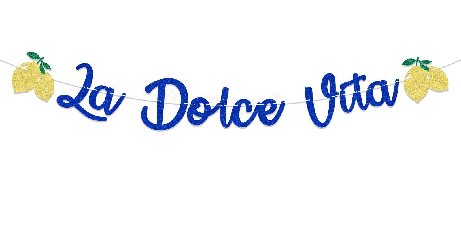 La Dolce Vita Banner, Amalfi Coast Bridal Shower Party Decorations, Italian Wedding Decor, Destination Wedding Bachelorette Party Supplies