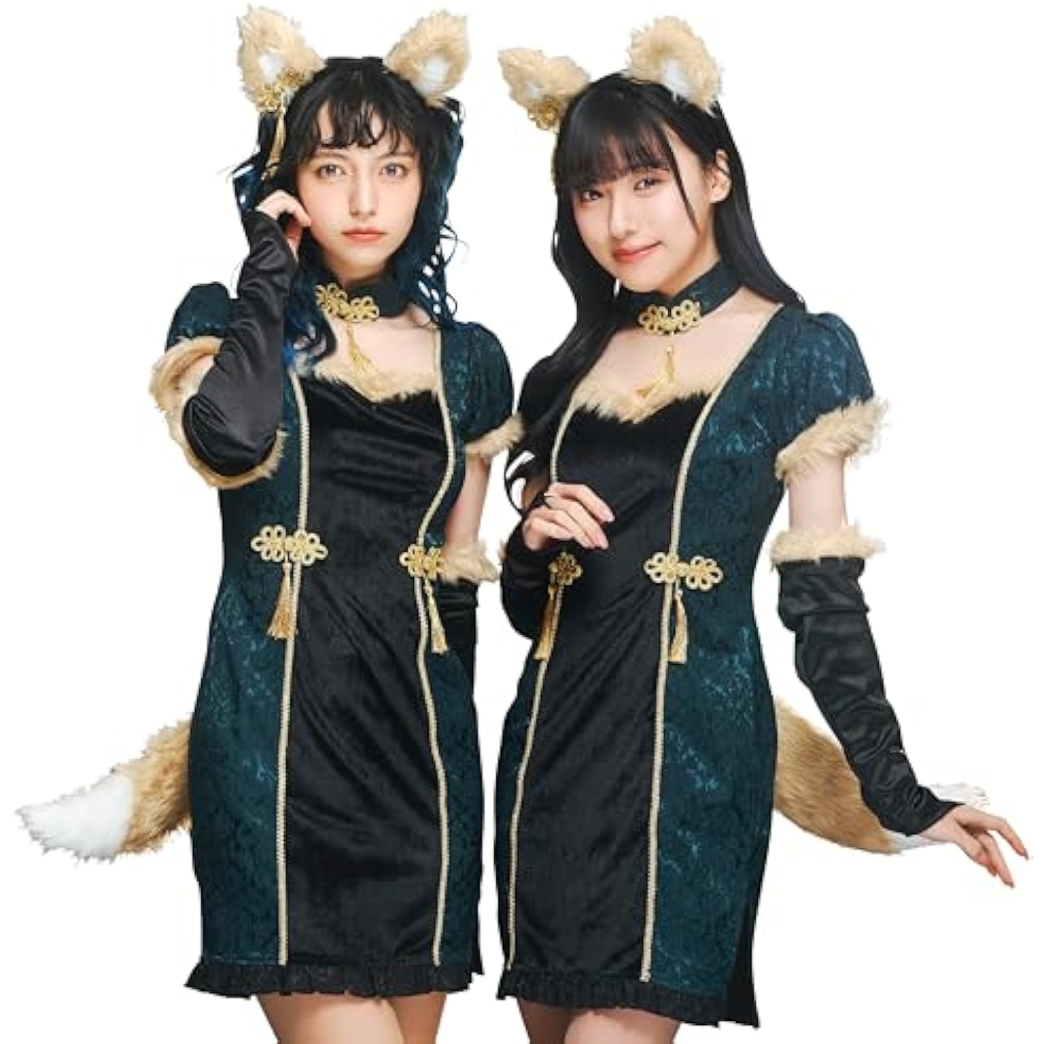 クリアストーン(Clearstone) シノワポネ コスプレ ハロウィン キツネ レディース グリーン 詳細画像1