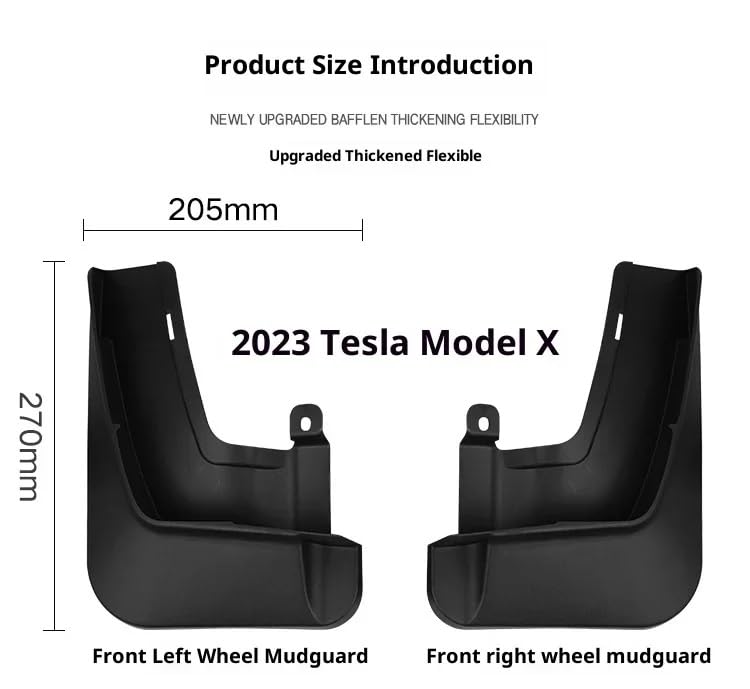 Guardabarros para Tesla Model X 2023 con acabado resistente y ajuste exacto de ruedas 6