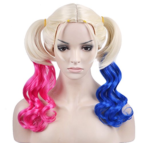 RightOn 22'' Fancy Dress Ombre Wig with Ponytail for Cosplay (Multi Color)