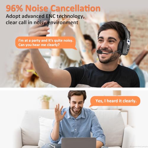 Image of LEVN Bluetooth Headset with Microphone, Trucker Bluetooth Headset with AI Noise Cancelling & Mute Button, Wireless On-Ear Headphones 65 Hrs Working Time, for Trucker Home Office Remote Work Zoom