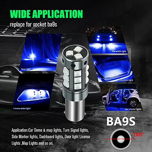 YEORO 2pcs AC/DC 9-36V BA9S LED Bulbs Blue miniatura 6