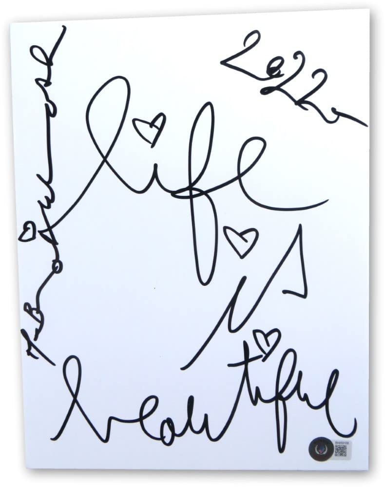 Mr. Brainwash Signed Autograph 8.5X11 Sketch Life is Beautiful 2022 BAS BH050108