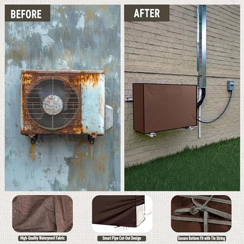 Image of Robustt 1.5 Ton Split AC Cover for Indoor and Outdoor Unit | Waterproof & Dustproof AC Covers with Sun Exposure and Rust Protection | Fabric