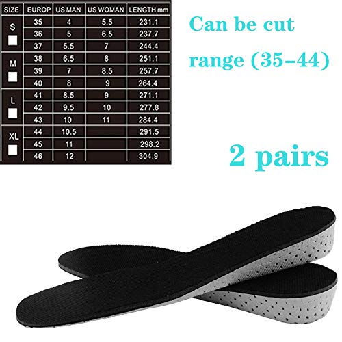 Benfa Plantilla de Aumento, Se Puede Cortar Plantillas de elevación del talón Plantillas de Zapato Elevador de Aumento de Altura de EVA Zapatillas Deportivas para Hombres,1.5cm