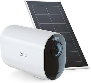 Arlo Ultra 2XL Surveillance Camera + Solar Panel, WiFi, Wireless, 4K HDR Video, 12 Months Battery, 180° Field of View, Aut…