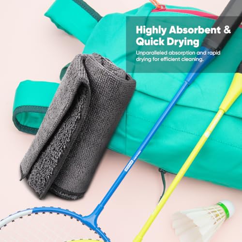 Homexcel JP-161 Microfiber Washcloths 12 Pack, Highly Absorbent And Soft Face Towel, Multi-Purpose Grey Wash Cloths For Bathroom thumb #2