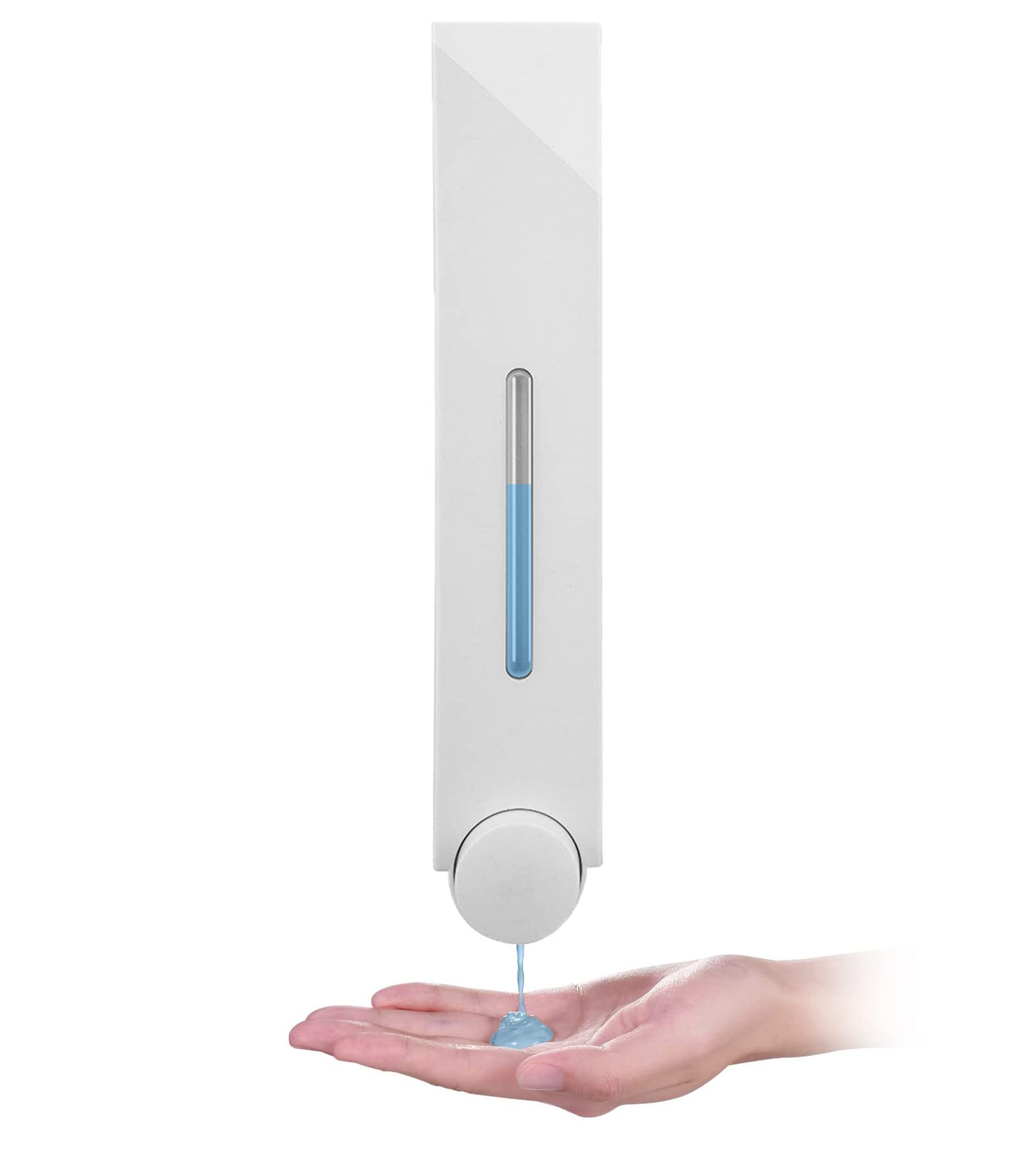 WANGCL Wall Mounted Soap Dispenser Shower Lotion Shampoo Gel Cotainer for Bathroom Toilet in Office Cafe Restaurant Hotel - Single White