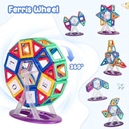 Magnetic Tiles 122PCS, Magnetic Building Blocks Magnets for Kids Magnet Toy - Image 3