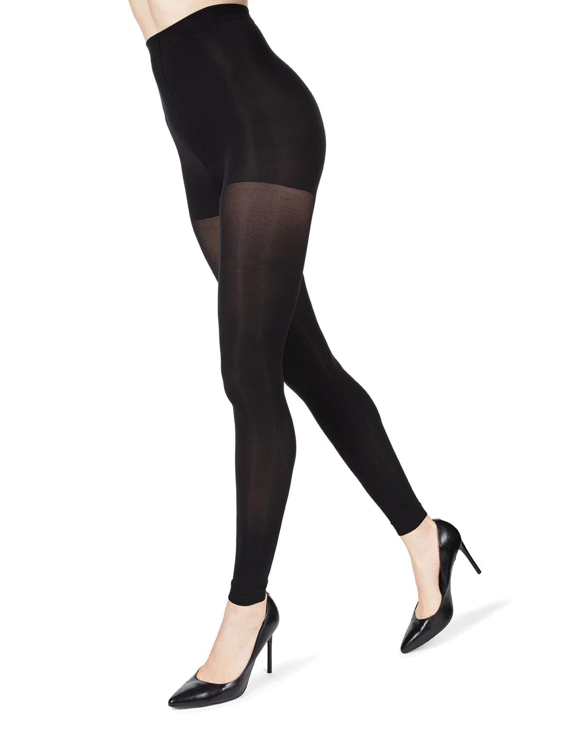 MeMoi Completely Opaque Control Top Footless Tights for Women, Comfortable Control Top Tights, 80 Denier - Sizes Small to Q2